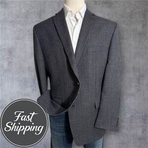 $220 CHAPS Men's 48L Gray Wool Blazer Sport Coat 2-Button Casual Jacket